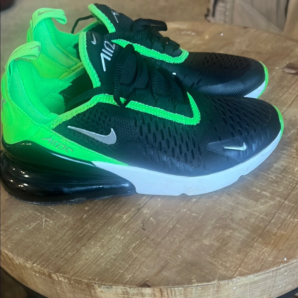 Nike Kids Black and Green Shoes